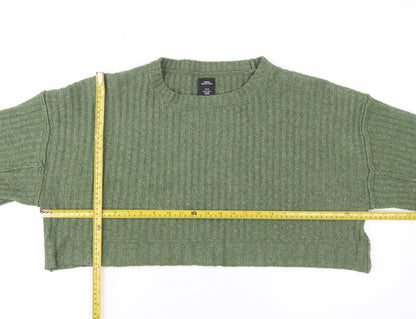 Urban Outfitters Women Green Ribbed Crew Neck Knit Jumper M
