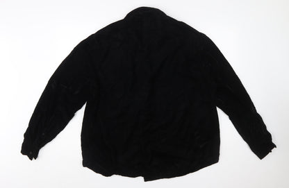 ASOS DESIGN Men's Black Velvet Button-Up Shirt Size M