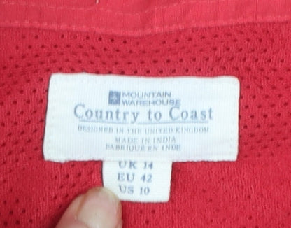 Mountain Warehouse Womens Red Short Sleeve Button-Up Shirt UK 14