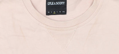 Lyle & Scott Men’s Pink Cotton Crew Neck Pullover Sweatshirt Size L