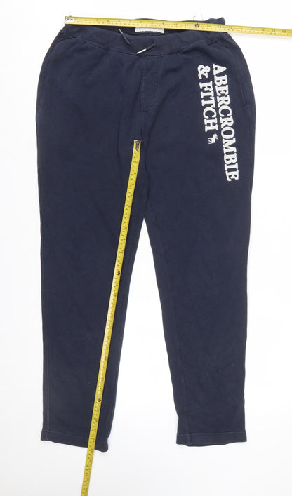 Abercrombie & Fitch Men's Blue Fleece Jogger Trousers Size M