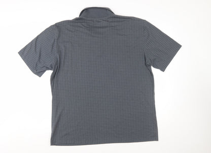 Slazenger Men’s Grey Check 2XL Polo Shirt Quick Dry Sports Top