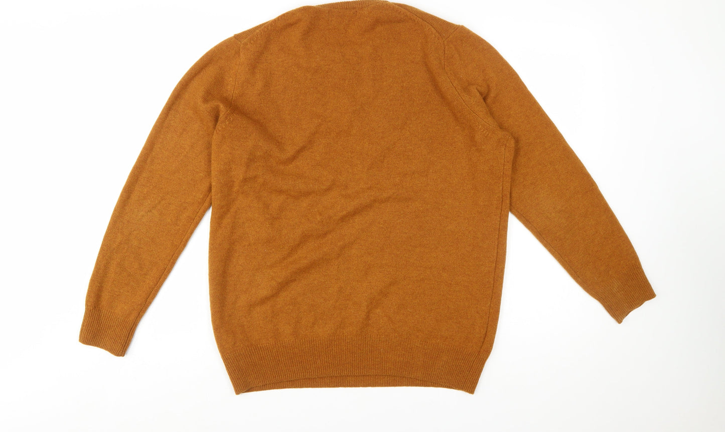 Marks and Spencer Men's Brown Wool Crew Neck Jumper M