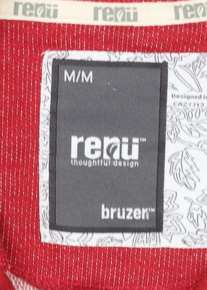 Bruzer Men’s Red 1/4 Zip Cotton Jumper M High Neck Casual Pullover