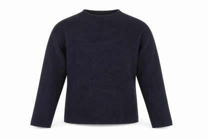 Topshop Women Blue Size 8 High Neck Rib Knit Pullover Jumper