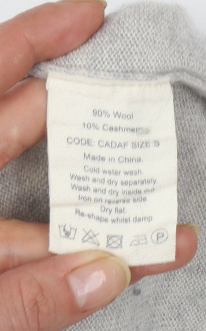 Toast Women’s Grey Wool Cashmere V-Neck Tunic Jumper Size S