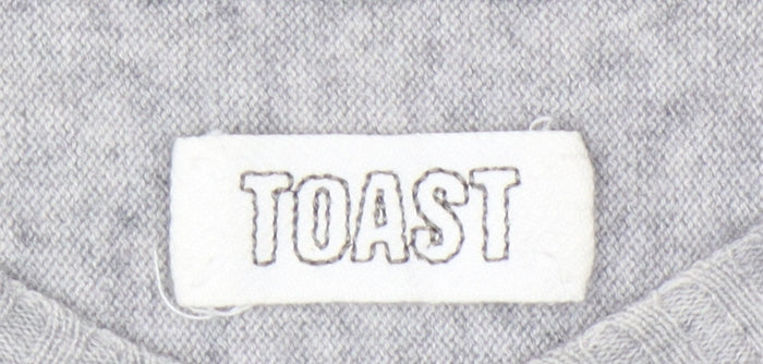 Toast Women’s Grey Wool Cashmere V-Neck Tunic Jumper Size S