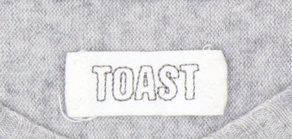 Toast Women’s Grey Wool Cashmere V-Neck Tunic Jumper Size S