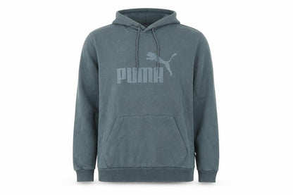 Puma Men's Green Pullover Hoodie L Logo Fleece Sweatshirt