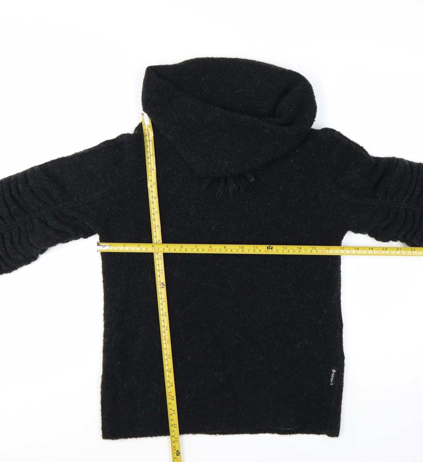 Armani Jeans Womens Black Wool Cashmere Cowl Neck Jumper Size 12