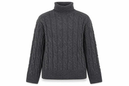 Marks and Spencer Womens Grey Roll Neck Cable Knit Jumper M