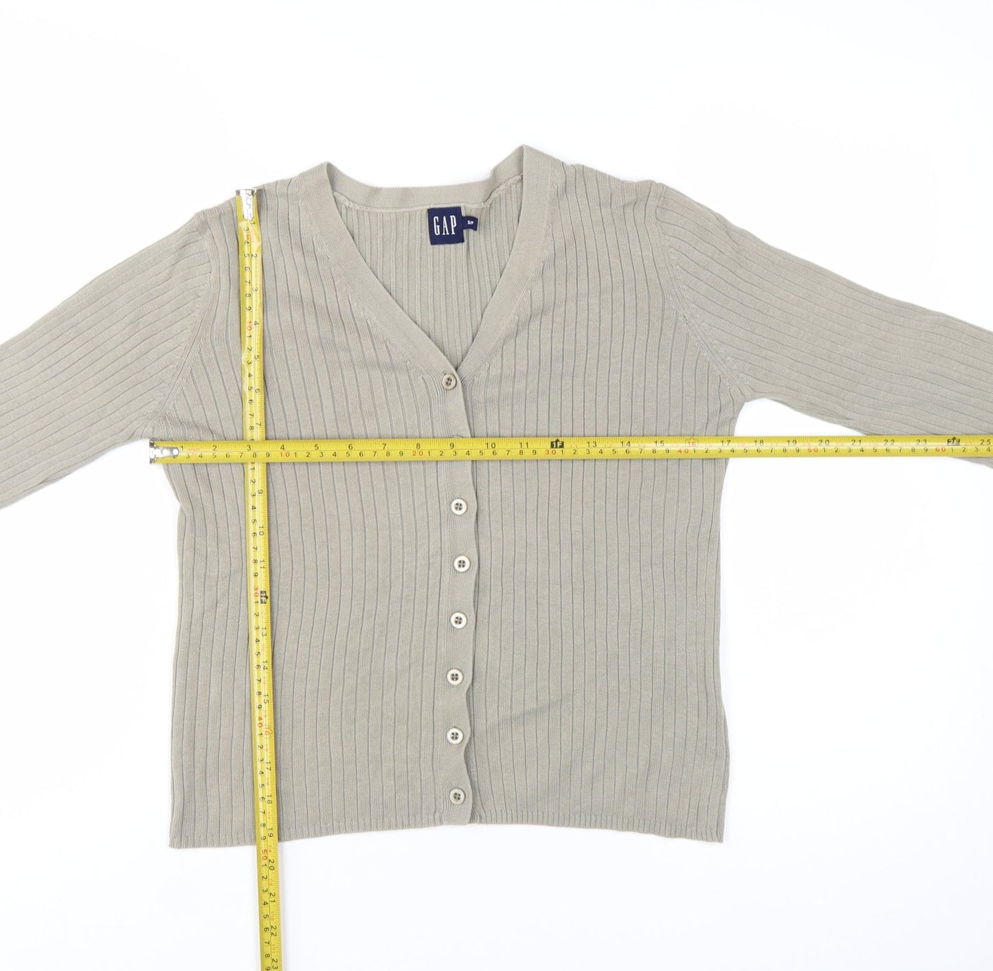 GAP Women’s Beige V-Neck Knit Cardigan Long Sleeve Size S