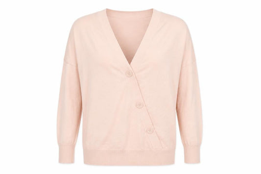 Phase Eight Women Pink V-Neck Button Cardigan M Lightweight Knit
