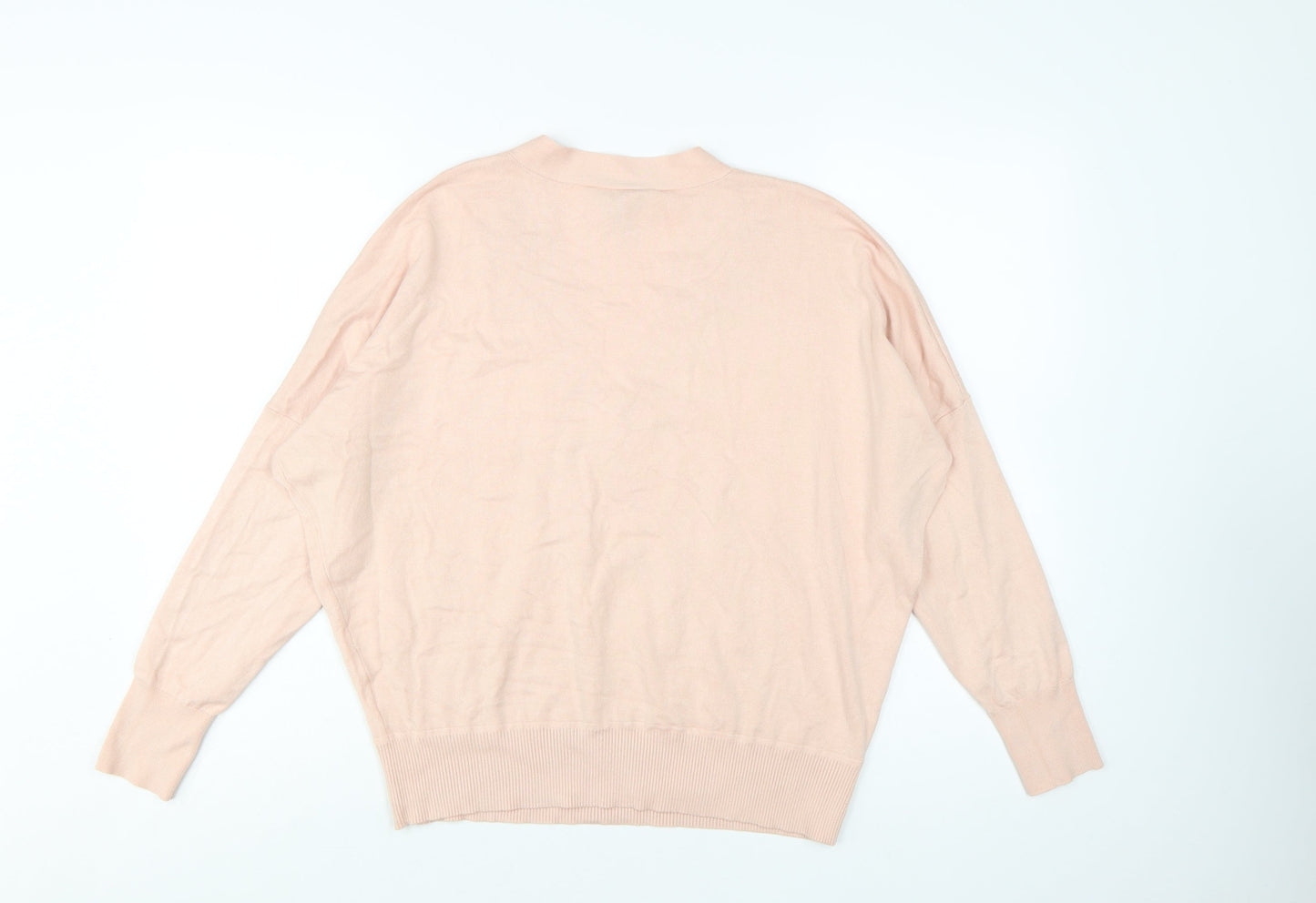 Phase Eight Women Pink V-Neck Button Cardigan M Lightweight Knit