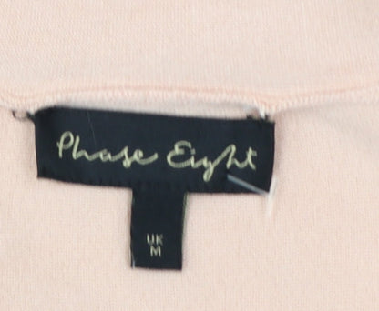 Phase Eight Women Pink V-Neck Button Cardigan M Lightweight Knit