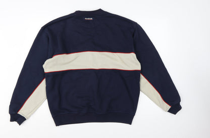 Reebok Men's Blue Retro Logo Sweatshirt Medium Pullover Crew Neck
