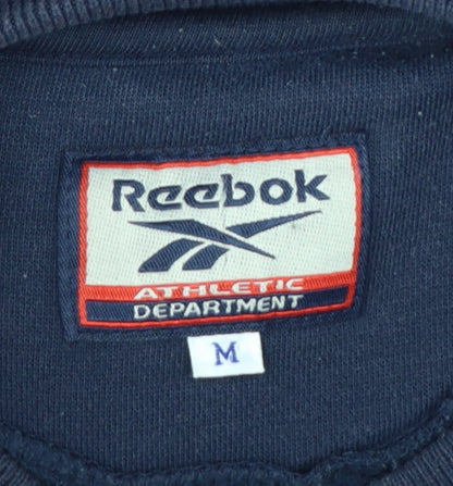 Reebok Men's Blue Retro Logo Sweatshirt Medium Pullover Crew Neck