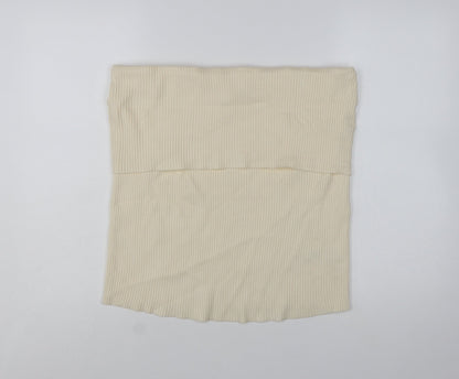 Marks and Spencer Women's Beige Ribbed Strapless Knit Tank Top Size 24