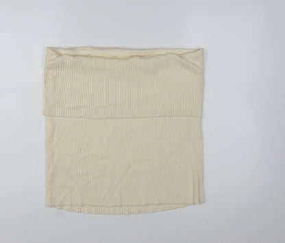 Marks and Spencer Women's Beige Ribbed Strapless Knit Tank Top Size 24
