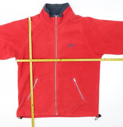 Cotton Traders Men's Red Fleece Full Zip Jacket Size M Casual Outdoor