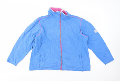 Lazy Jacks Women Blue Full Zip Sweatshirt Large Cotton Casual