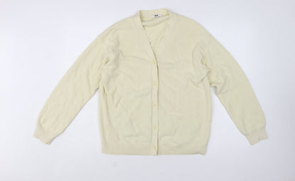 Uniqlo Women’s Ivory Cotton Cashmere V-Neck Button Cardigan L
