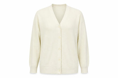 Uniqlo Women’s Ivory Cotton Cashmere V-Neck Button Cardigan L