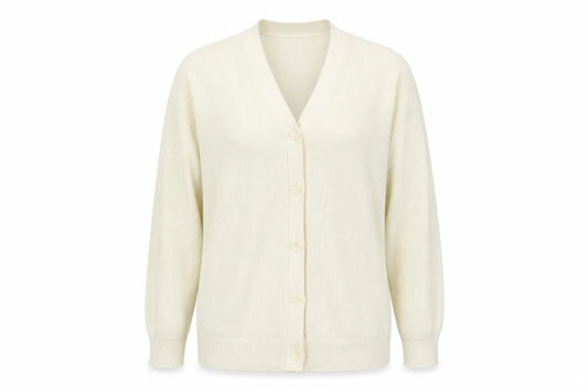 Uniqlo Women’s Ivory Cotton Cashmere V-Neck Button Cardigan L