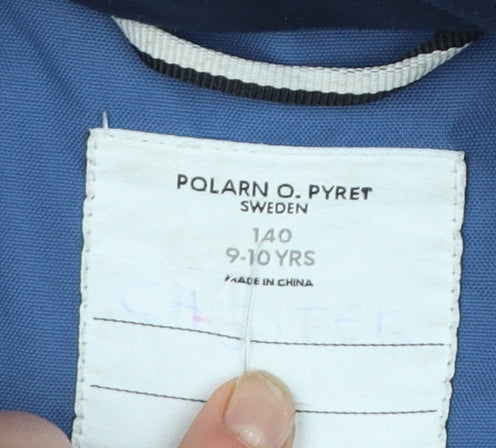 Polarn O. Pyret Boys Blue 9-10 Years Hooded Puffer Ski Jacket