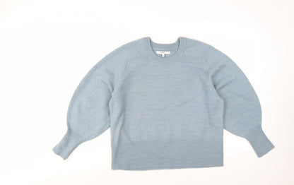 Next Women’s Blue Knit Pullover Jumper L Crew Neck Long Sleeve
