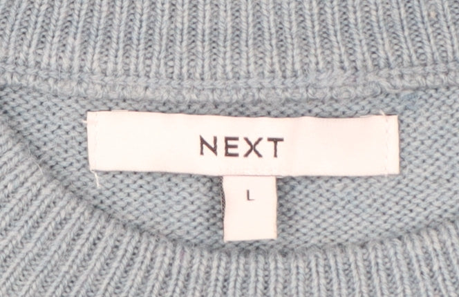 Next Women’s Blue Knit Pullover Jumper L Crew Neck Long Sleeve
