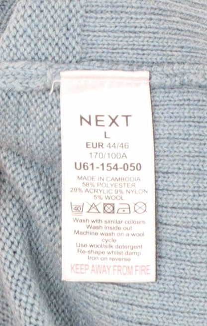 Next Women’s Blue Knit Pullover Jumper L Crew Neck Long Sleeve