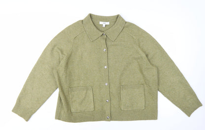 Marks and Spencer Women’s Green Collared Knit Cardigan XL
