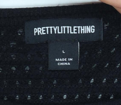 PrettyLittleThing Women’s Black Chunky Knit Pullover Jumper L