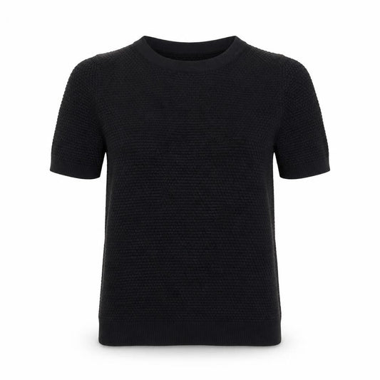 Zara Women Black Knit Short Sleeve Basic T-Shirt Size S