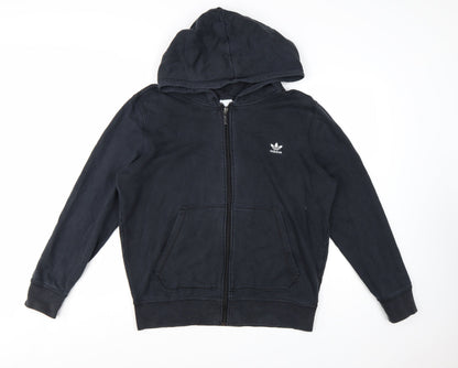 Adidas Women's Black 2XL Full Zip Hoodie - Cotton Blend Casual