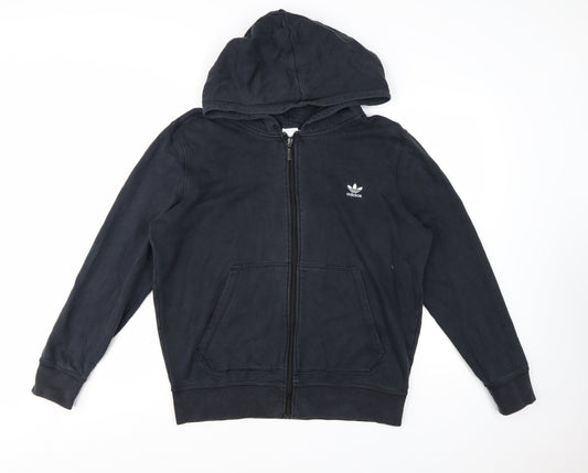 Adidas Women's Black 2XL Full Zip Hoodie - Cotton Blend Casual