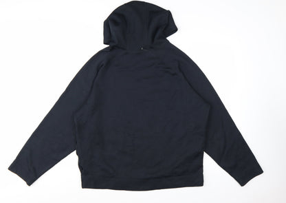 Reebok Mens Black L Pullover Hoodie Logo Graphic Sportswear