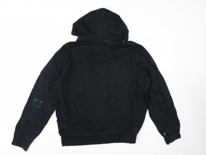 Polo Ralph Lauren Men's Black Full Zip Hoodie L Logo Cotton Blend