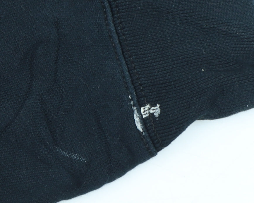 Polo Ralph Lauren Men's Black Full Zip Hoodie L Logo Cotton Blend