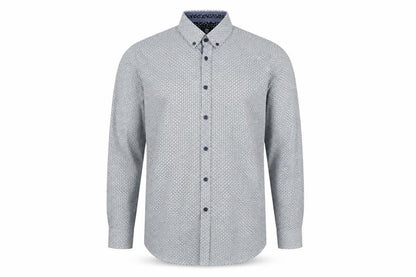 Steel & Jelly Men's Blue Geometric Slim Fit Button-Down Shirt M
