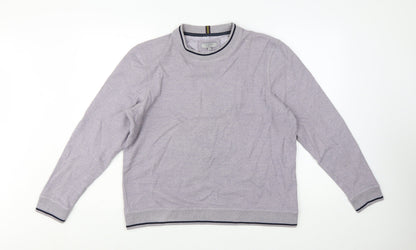 Ted Baker Men's Grey Cotton Crew Neck Pullover Sweatshirt Size L