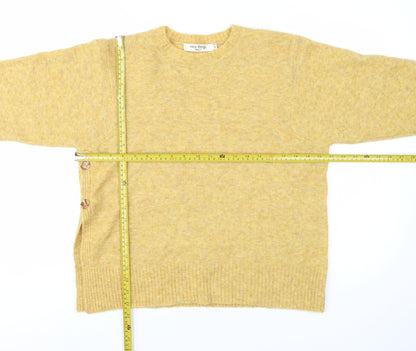 Nice Things Women's Yellow Wool Blend Crew Neck Pullover Jumper Size S