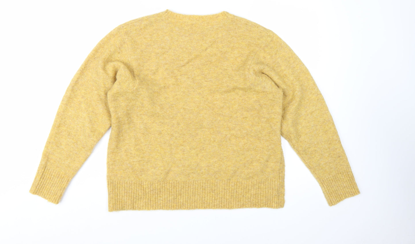 Nice Things Women's Yellow Wool Blend Crew Neck Pullover Jumper Size S
