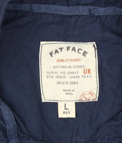 Fat Face Men's Blue Cotton Long Sleeve Button-Up Shirt Size L