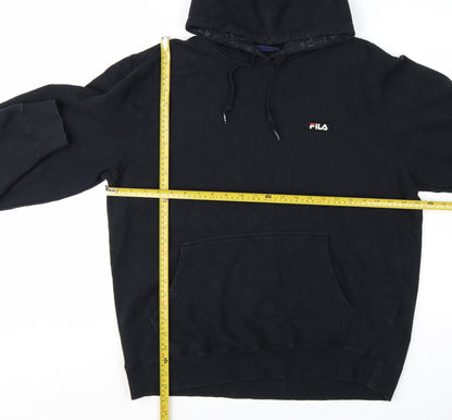 Fila Womens Black XXL Pullover Hoodie Cotton Blend Logo
