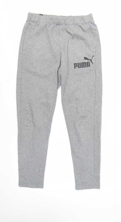 Puma Men's Grey Jogger Trousers Size S Regular Fit Sportswear