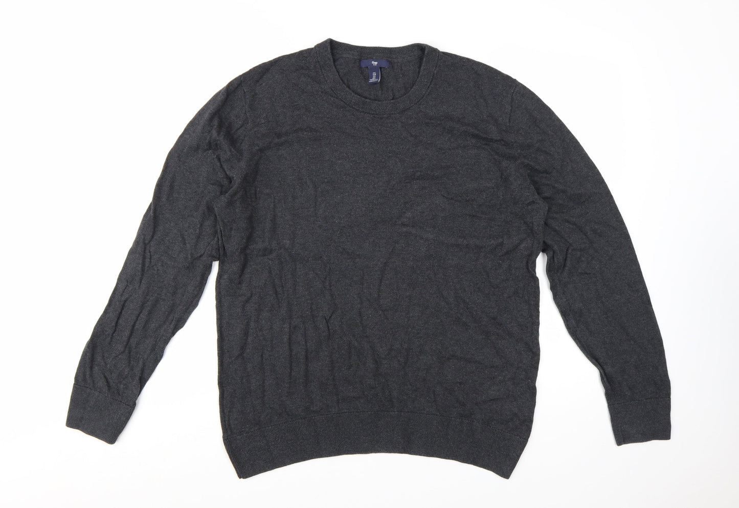 Gap Men's Grey Cotton Crew Neck Pullover Jumper Size L
