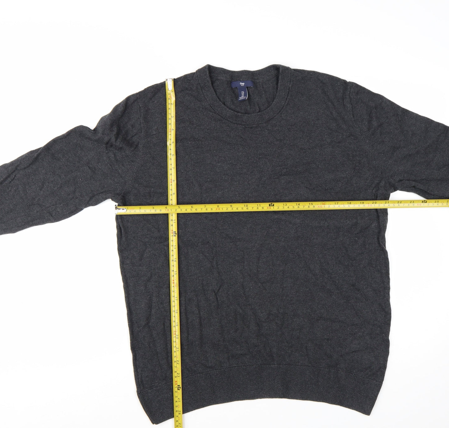 Gap Men's Grey Cotton Crew Neck Pullover Jumper Size L