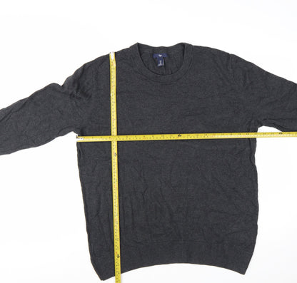 Gap Men's Grey Cotton Crew Neck Pullover Jumper Size L